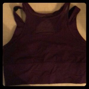 Plum Lululemon cropped sports bra. Size 8